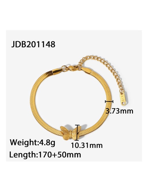 J&D Stainless steel Butterfly Trend Link Bracelet 3