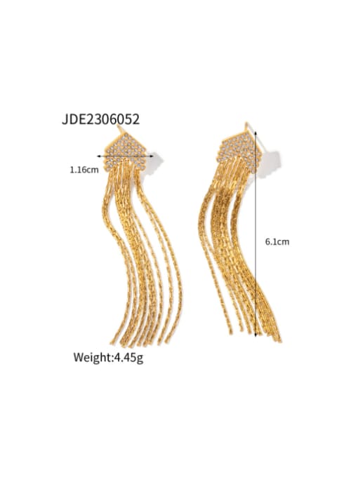 JDE2306052 Stainless steel Tassel Hip Hop Threader Earring
