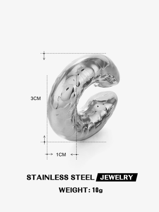 1 steel hammer pattern ear clip Stainless steel Geometric Hip Hop Single Earring