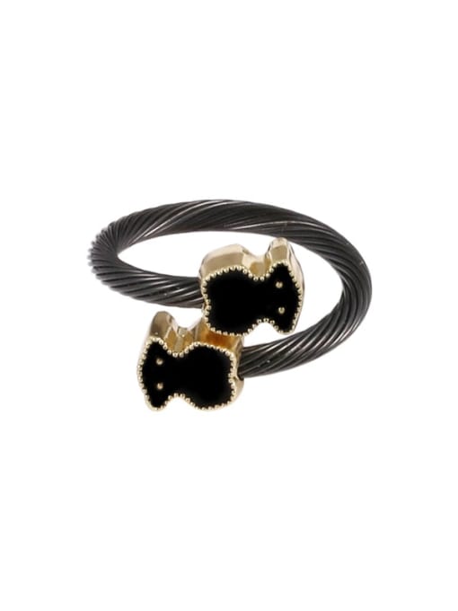 Black Cross Bear Ring Stainless steel Hip Hop Bear Ring Earring And Bracelet Set
