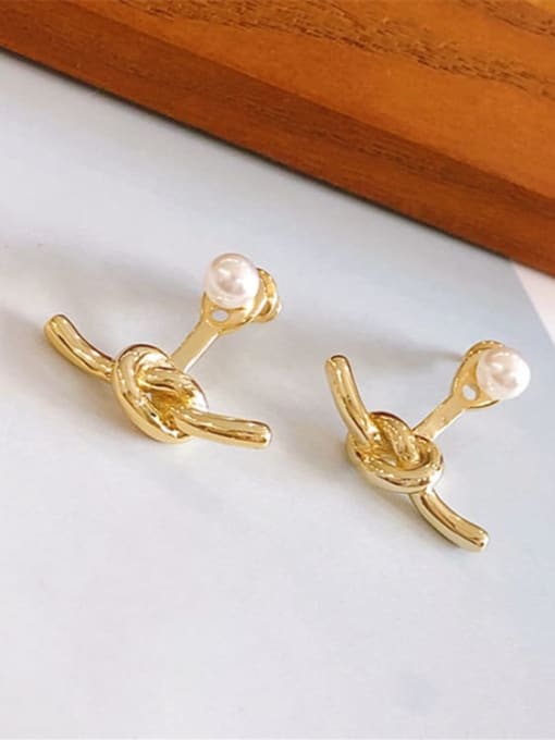 Clioro Brass Geometric  Knot Cute Stud Earring 2