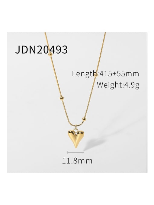 J&D Stainless steel Bead Heart Trend Necklace 4