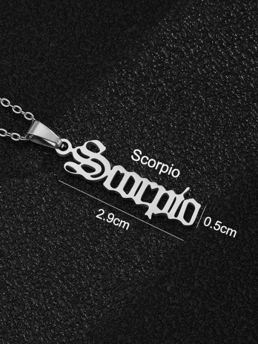 Steel Scorpio Stainless steel Constellation Hip Hop Necklace