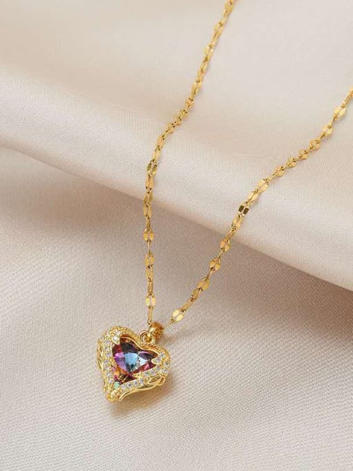 K.Love Titanium Steel Cubic Zirconia Heart Minimalist Necklace 1