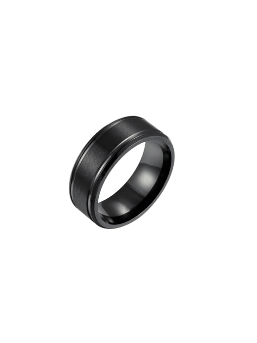 8mm black Stainless steel Geometric Minimalist Band Ring