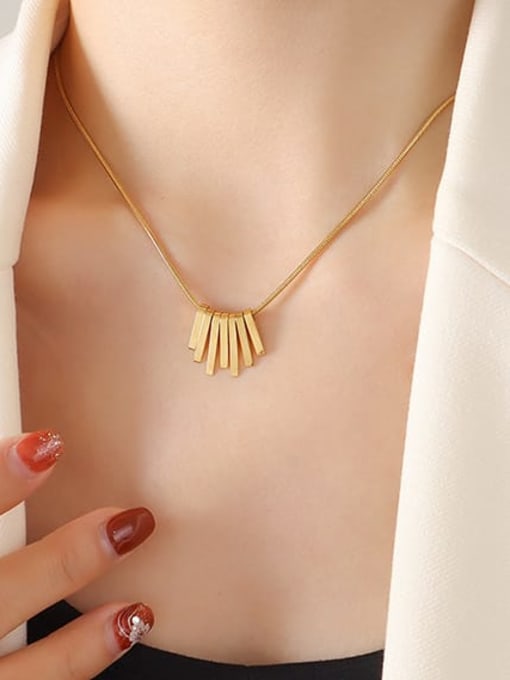 P745 gold necklace 40+ 5cm Titanium Steel Geometric Minimalist Necklace