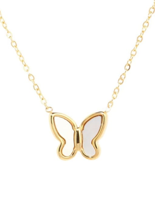 K.Love Titanium Steel Shell Butterfly Minimalist Necklace 2