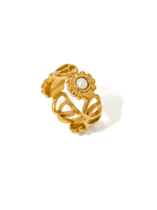 JDR2405033 US 7 Stainless steel Geometric Hip Hop Band Ring