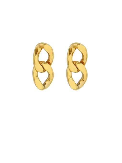 F323-gold three-ring earrings Titanium 316L Stainless Steel Hollow Geometric Vintage Drop Earring with e-coated waterproof