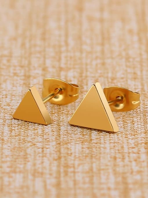 BELII Titanium Steel  Smooth Triangle Minimalist Stud Earring(Single-Only One) 1