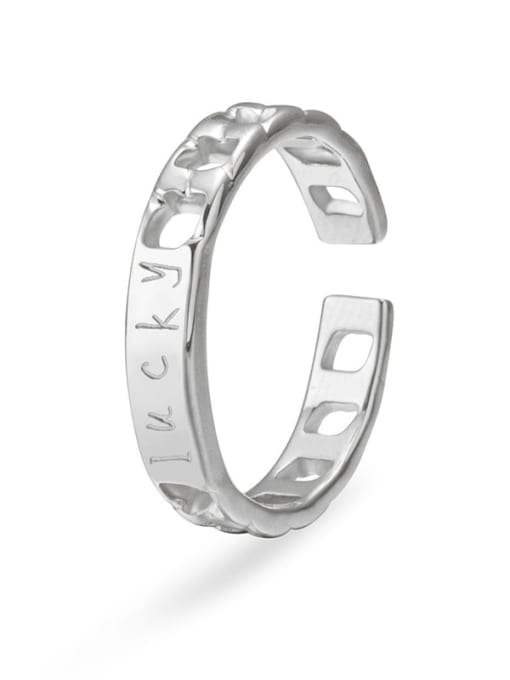 Silver Stainless steel hollow chain couple ring