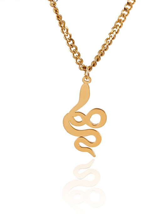 YAYACH Fashion exaggerated personality animal pendant golden snake-shaped necklace 0