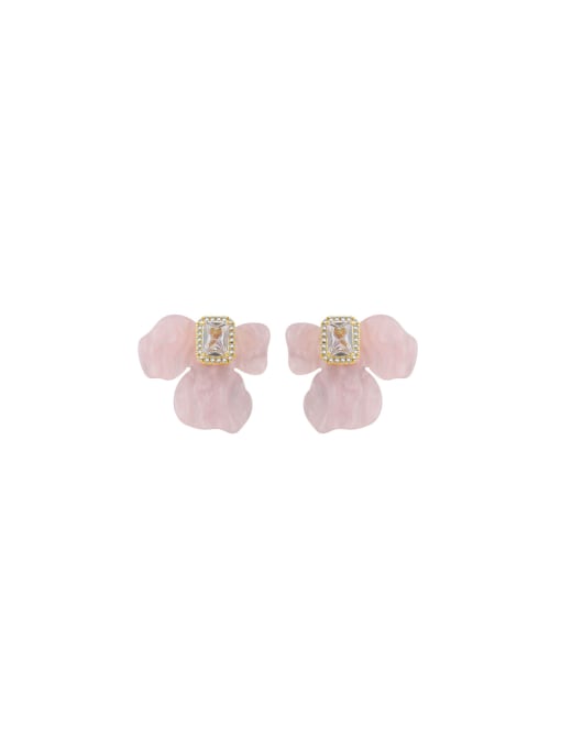 Clioro Brass PVC Flower Trend Stud Earring