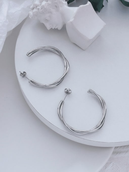 f485 Steel Earrings Titanium Steel Geometric Hip Hop Hoop Earring
