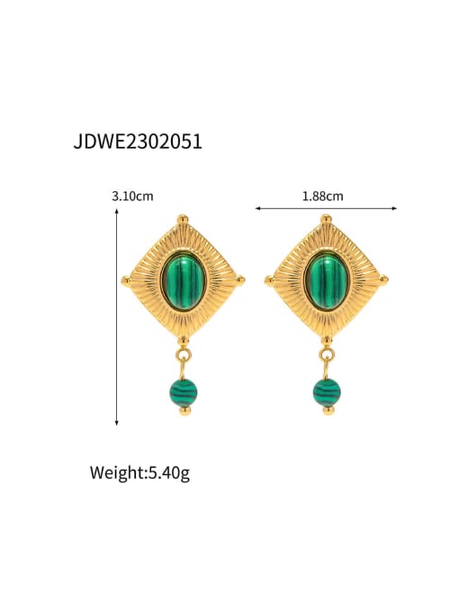 J&D Stainless steel Turquoise Geometric Vintage Drop Earring 2