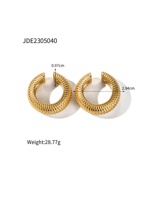JDE2305040 Stainless steel Geometric Hip Hop Huggie Earring