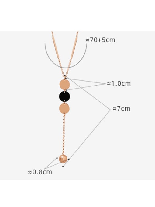 MAKA Titanium Steel Geometric Minimalist Tassel Necklace 3