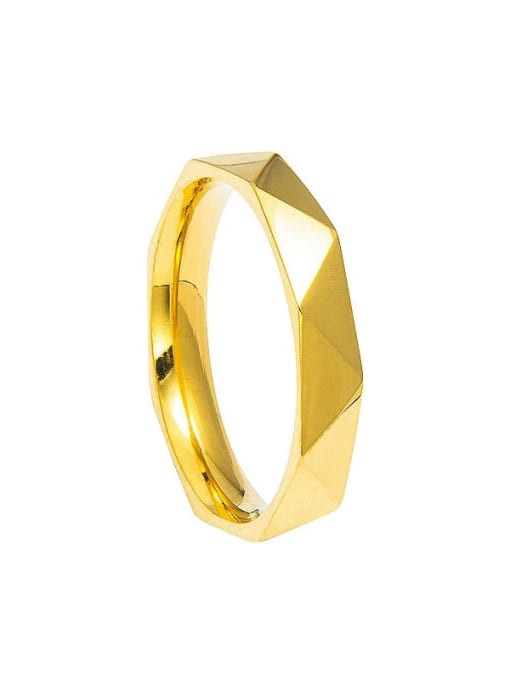 golden Titanium Steel Geometric Minimalist Band Ring