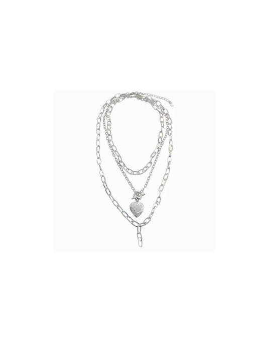 Clioro Stainless steel Heart Trend Multi Strand Necklace