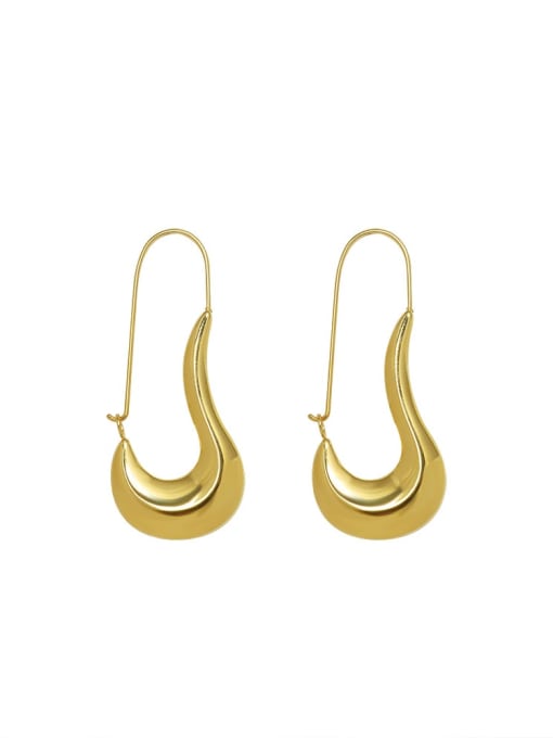 F498 gold earrings Titanium Steel Geometric Minimalist Hook Earring