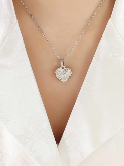 P572 steel necklace 39+ 5cm Titanium Steel Heart Vintage Necklace