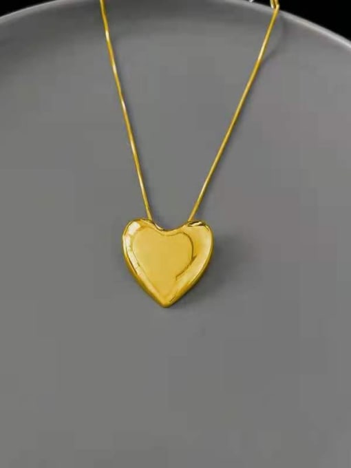 K.Love Titanium Steel  Minimalist Smooth Heart Pendant Necklace 2