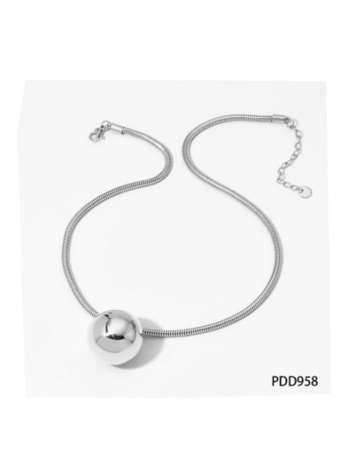 Steel Ball PDD958 Stainless steel Heart Minimalist Necklace