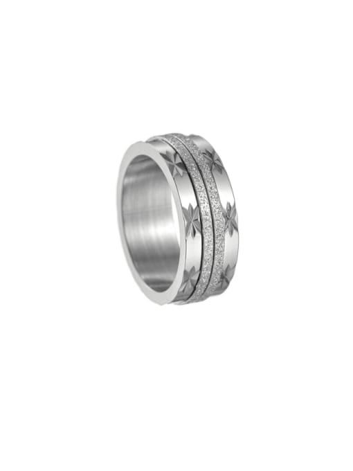 Steel Titanium Steel Geometric Minimalist Stackable Ring