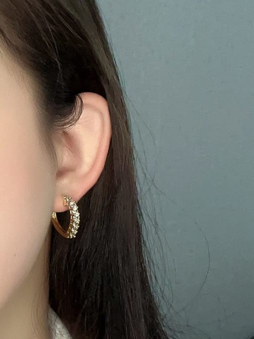 Clioro Brass Cubic Zirconia Heart Luxury Stud Earring 1