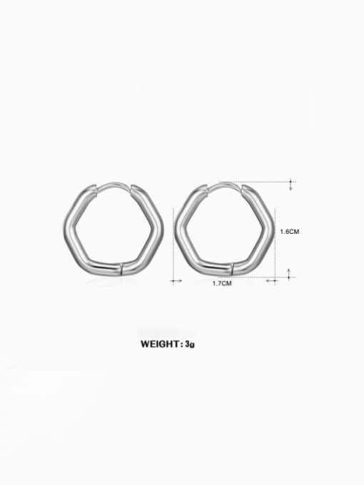 J$L  Steel Jewelry Stainless steel Hexagon Minimalist Huggie Earring 1