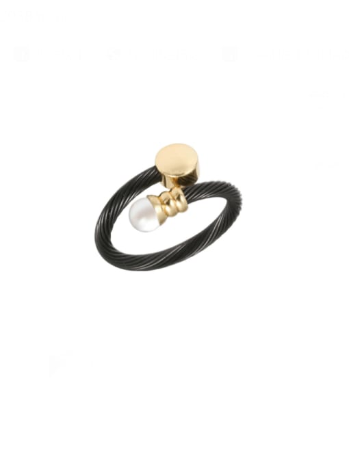 Black Pill Pearl Ring Stainless steel Hip Hop C Shape Ring Earring And Bracelet Set