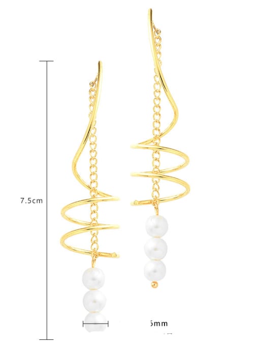 YAYACH Brass Imitation Pearl Geometric Minimalist Drop Earring 3