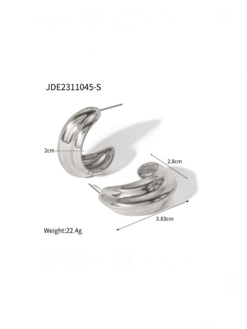 JDE2311045 Steel Stainless steel Irregular Hip Hop Stud Earring