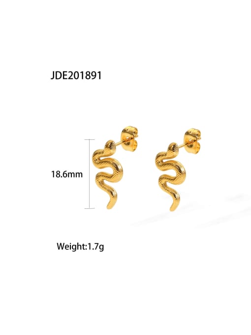 J&D Stainless steel Trend Snake Earring Ring and Necklace Set 2