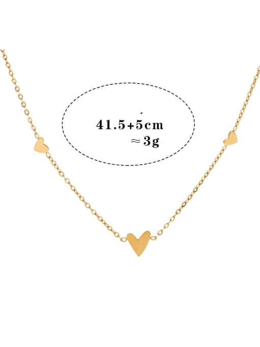 Golden Necklace KDD906 Stainless steel Minimalist Heart  Earring and Necklace Set