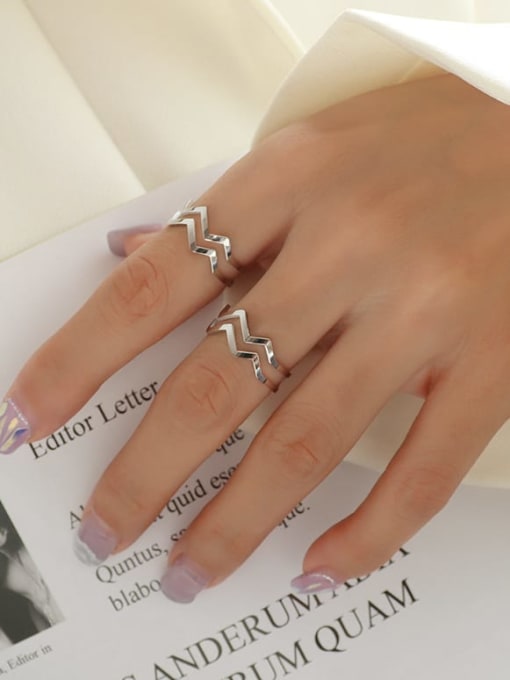 steel Titanium 316L Stainless Steel Geometric Minimalist Stackable Ring with e-coated waterproof
