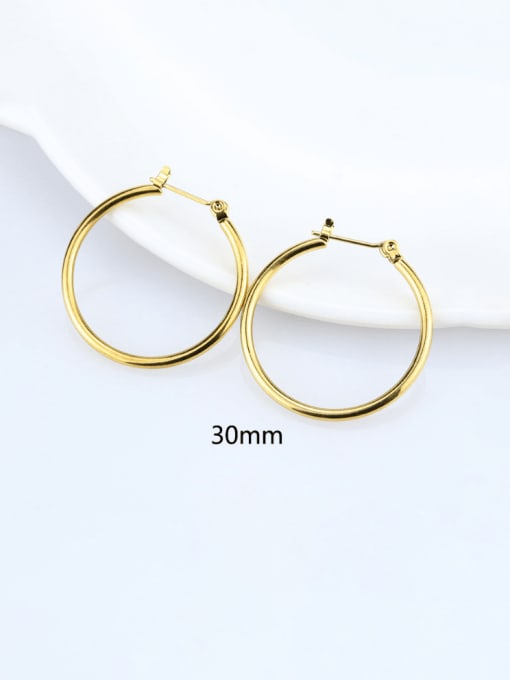 Gold 30MM Stainless steel Geometric Minimalist Hoop Earring