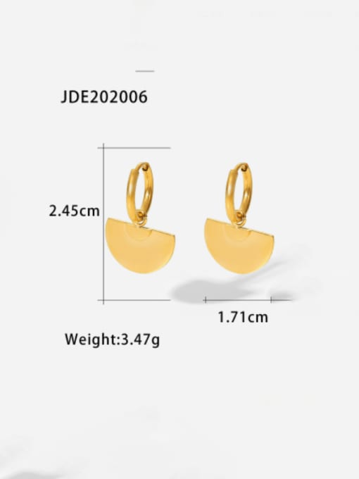 JDE202006 Stainless steel Hollow  Geometric Minimalist Drop Earring