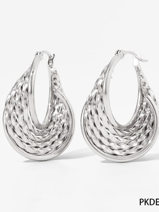 Silver PDE1710 Stainless steel Geometric Trend Stud Earring
