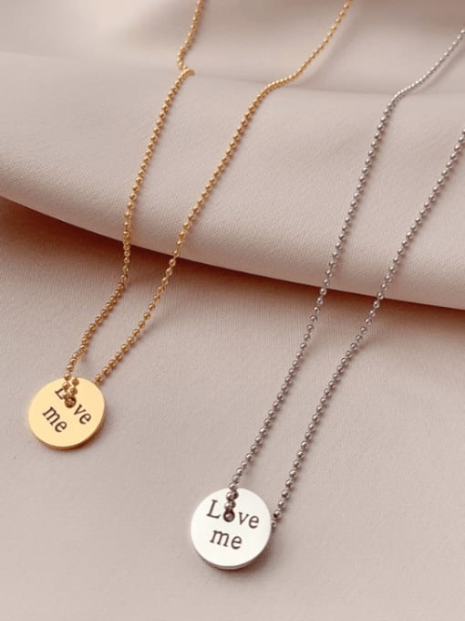 MAKA Titanium 316L Stainless Steel Letter Minimalist Bead Chain Necklace with e-coated waterproof 2