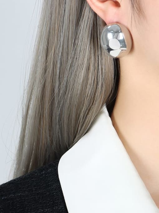 F755 Steel Color Earrings Titanium Steel Geometric Trend Earring