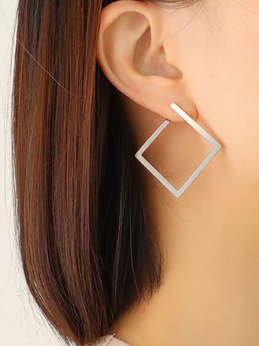 F181 steel medium Earrings Titanium Steel Geometric Minimalist Stud Earring