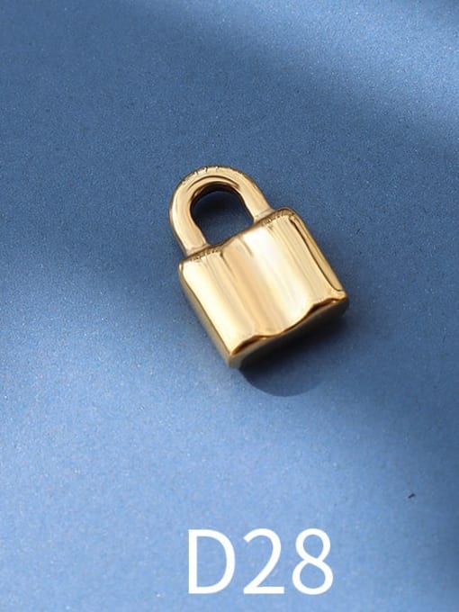 D28 gold dent lock Titanium 316L Stainless Steel Cute  Lock Heart Pendant with e-coated waterproof