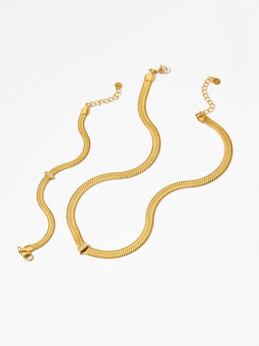 Clioro Stainless steel Snake Bone Chain Minimalist Link Bracelet 2