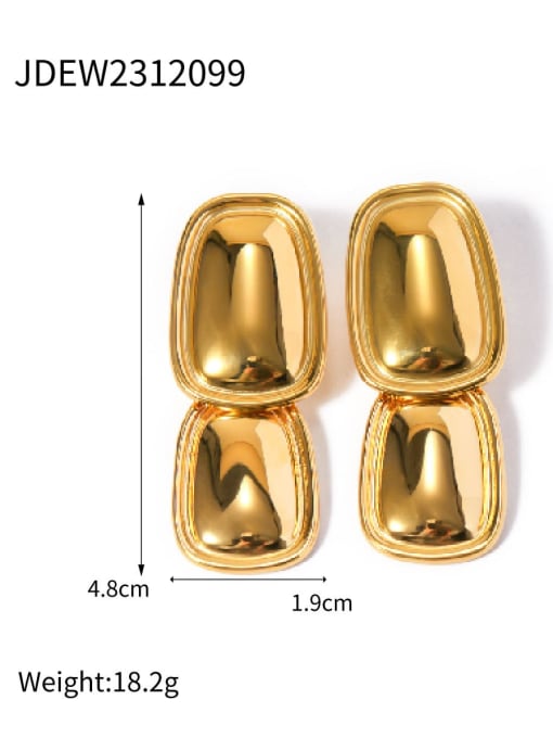 JDEW2312099 gold Titanium Steel Geometric Hip Hop Stud Earring