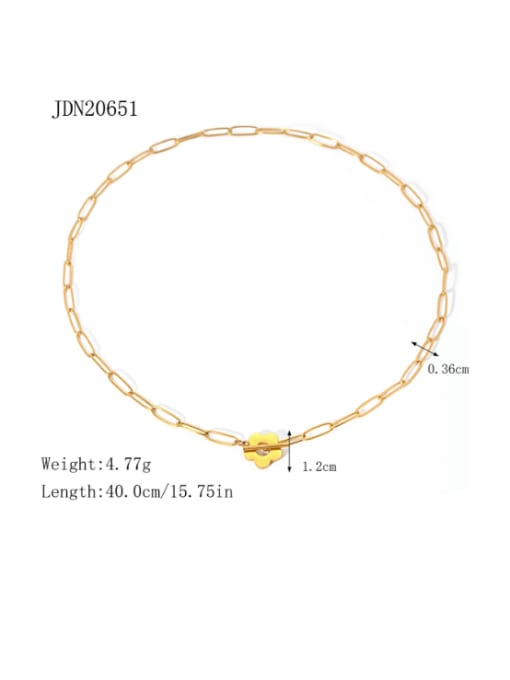 J&D Stainless steel Flower Minimalist Hollow Chain Necklace 2