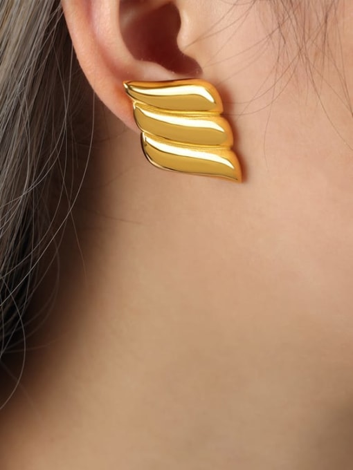 F1070 Gold Earrings Titanium Steel Geometric Minimalist Stud Earring