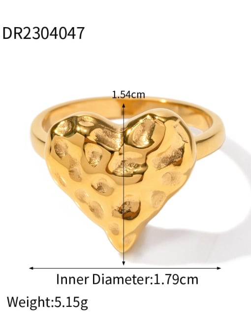 JDR2304047 Stainless steel Heart Trend Band Ring