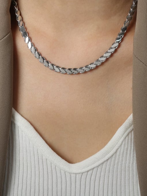 P1634 Steel Necklace 40+ 5cm Trend Geometric Titanium Steel Bracelet and Necklace Set
