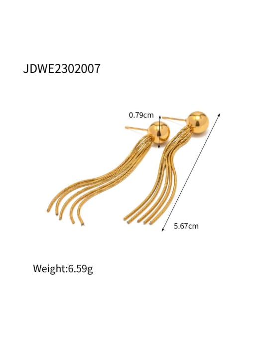 J&D Stainless steel tassel Trend Threader Earring 2